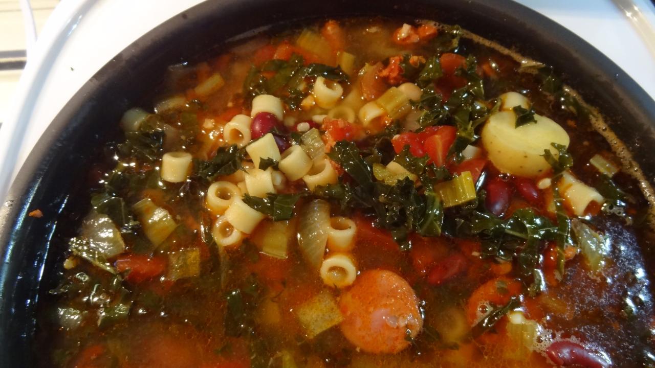 Portuguese chourico and kale soup