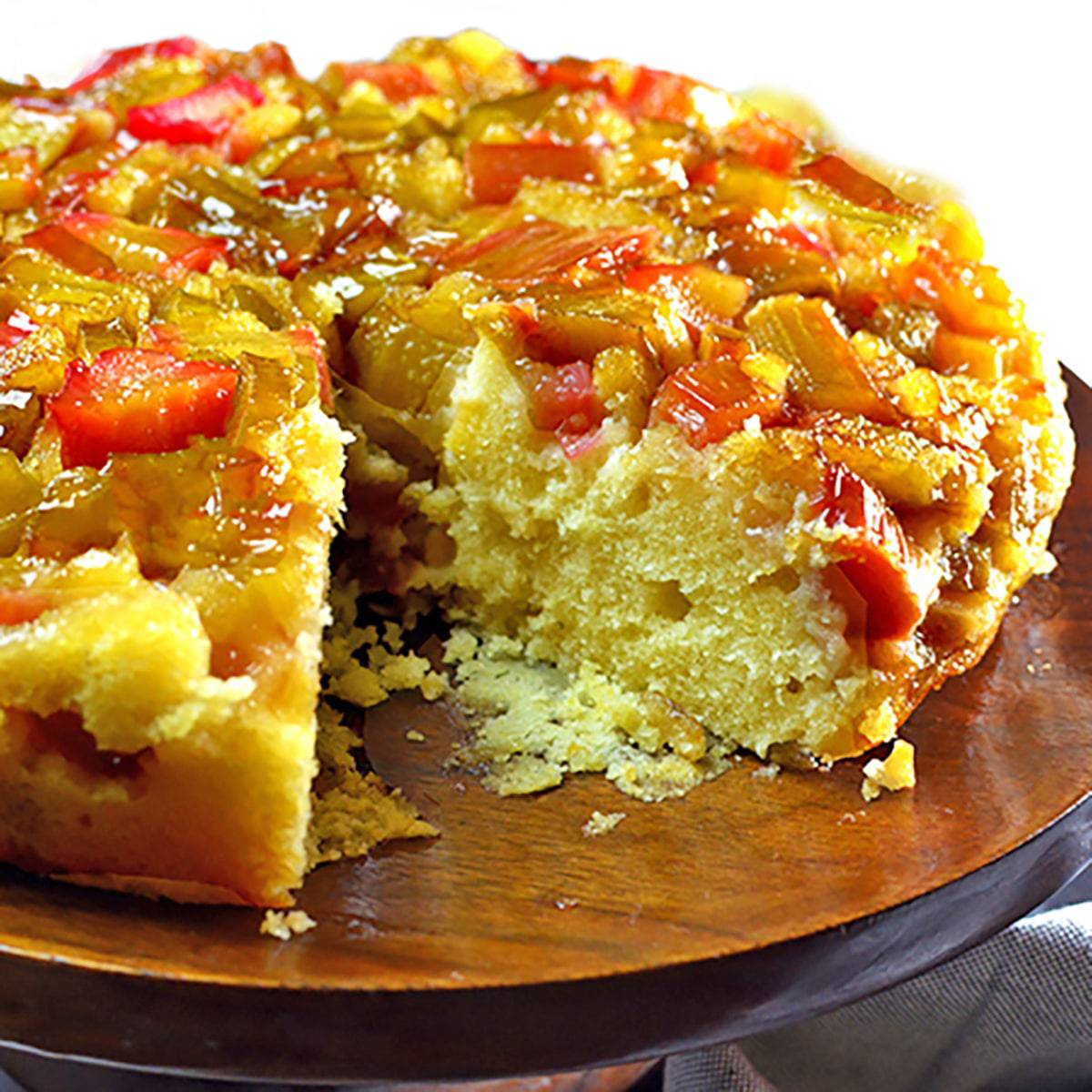 Gluten free rhubarb upside down cake