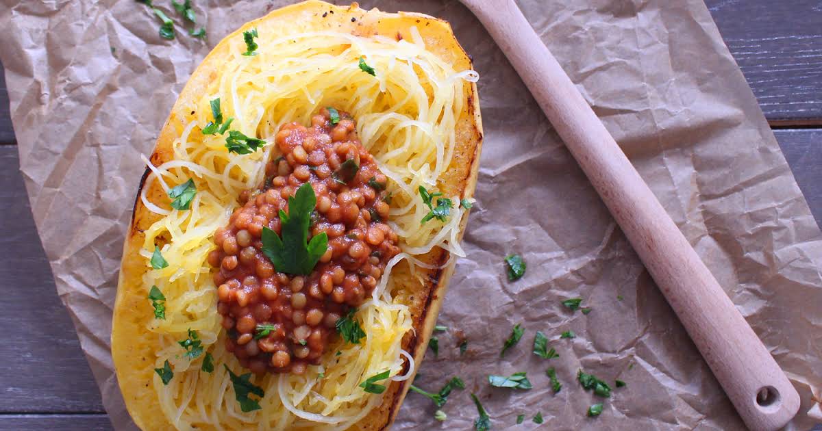 Spaghetti squash alfredo pumpkin spoonforkbacon recipe cauliflower fork