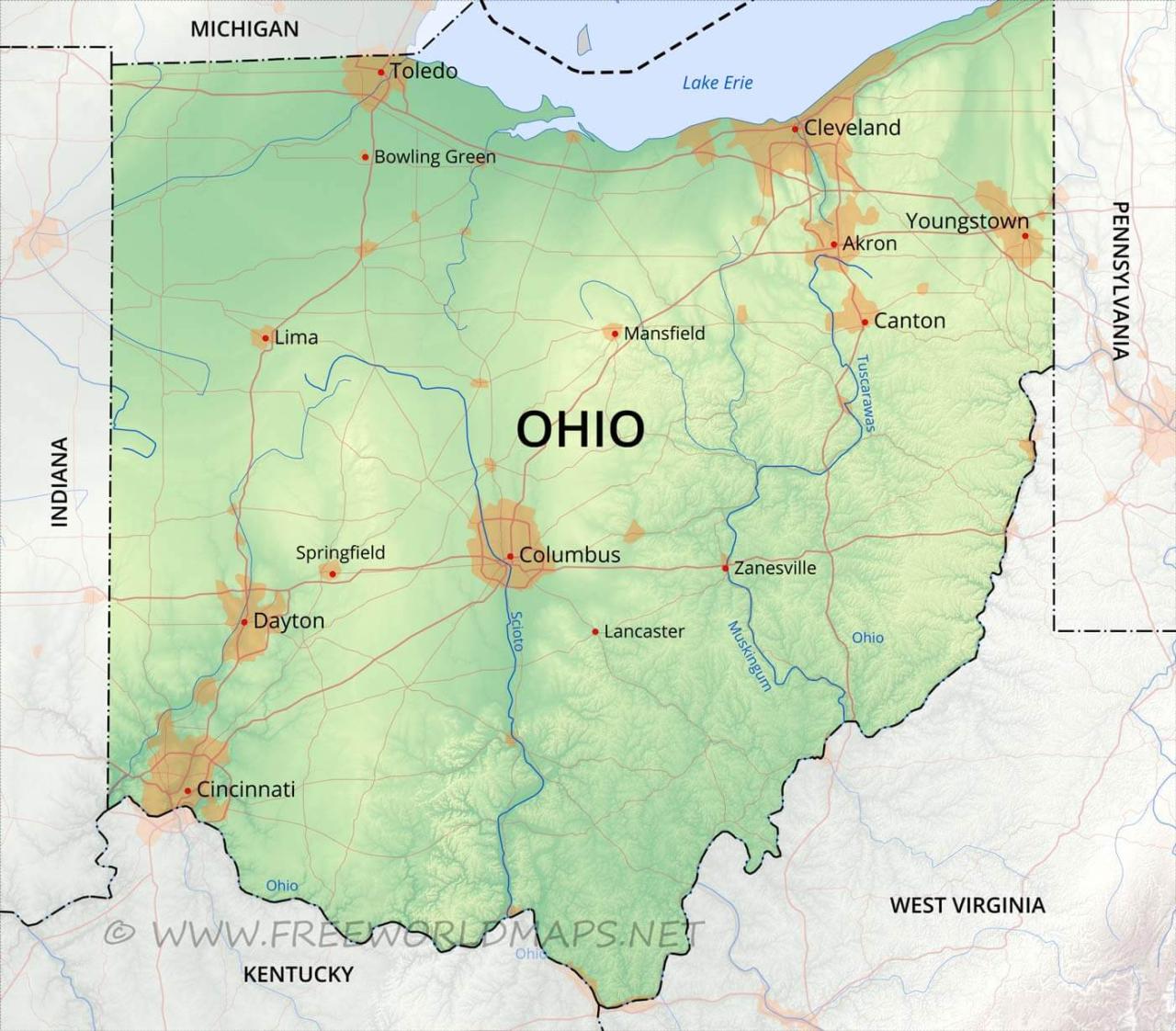 ♥ Ohio State Map - A large detailed map of Ohio State USA Ohio Gov. Mike DeWine announces former Ohio State coach Jim